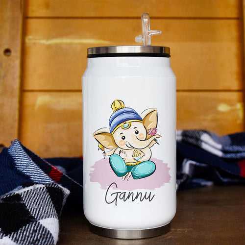 Gannu Printed Customized Steel Sipper Can 350 Ml