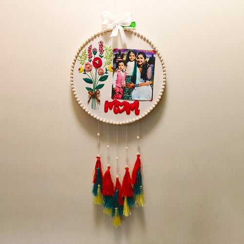 Mom Embrioded Customised Photo Hoop- Gift For Mother