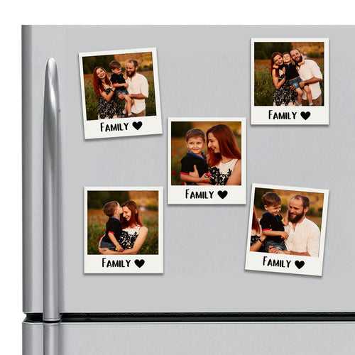 Fridge magnet set of 5 - with customized image and text
