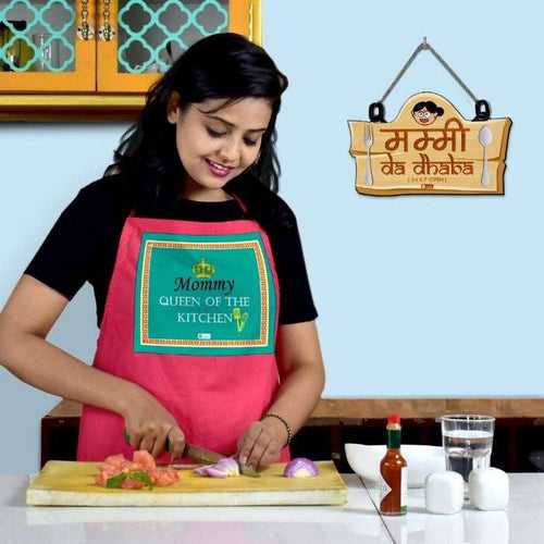 Mommy Queen Of The Kitchen Apron and Mummy Da Dhaba Wall Hanging