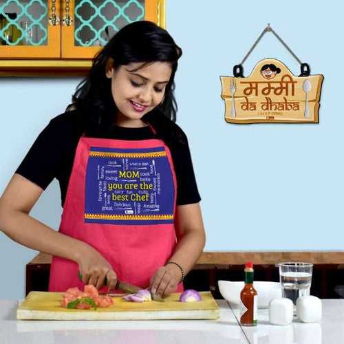 Mom You Are The Best Chef Apron and Mummy Da Dhaba Wall Hanging