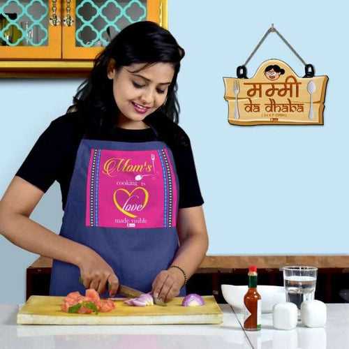 Mom's Cooking Is Love Made Visible Apron and Mummy Da Dhaba Wall Hanging