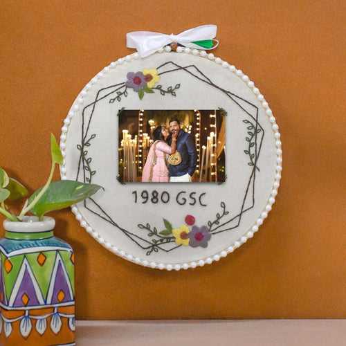 Embrioded Customised photo & name Hoop