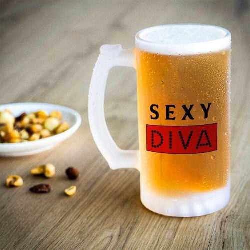 Sexy Diva Digital Printed Beer Mug Gift for Girlfriend