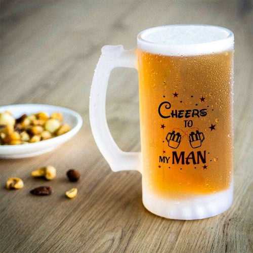 Cheers To My Man Digital Printed Beer Mug Gift for Girlfriend