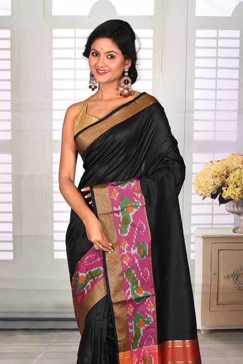 Black Semi Silk Saree