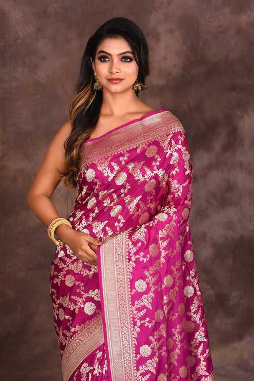 Magenta Jacquard Pure Uppada Saree