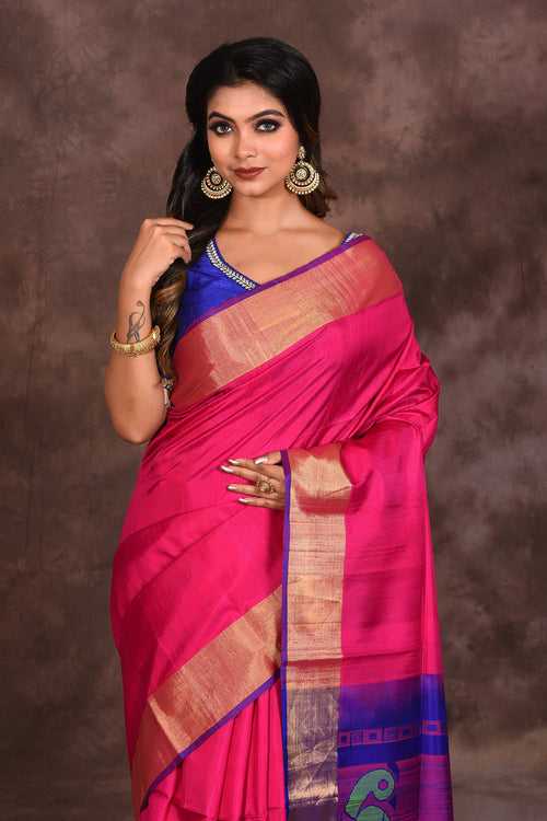 Pink Pure Silk Handloom Saree