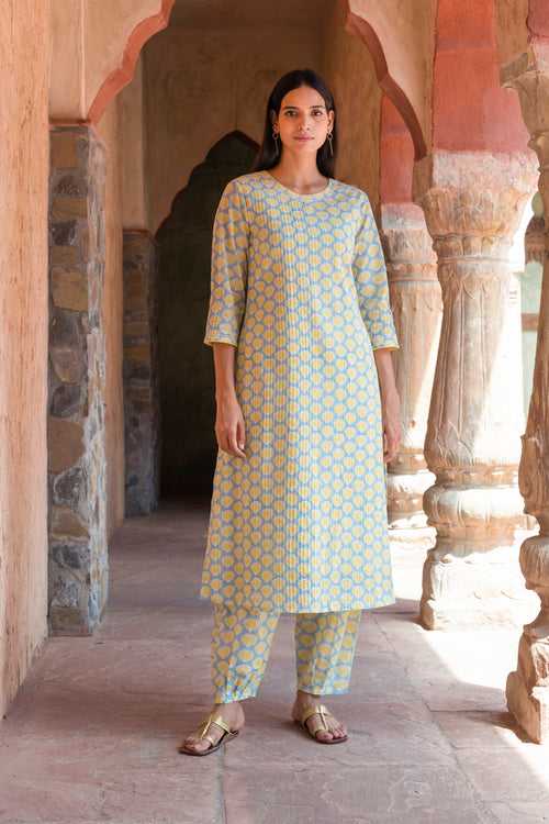 Bhumi Printed Pintuck Long Kurta