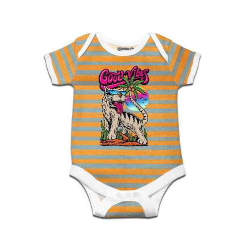 Kidswear By Ruse Goodvibes Printed Striped infant Romper For Baby