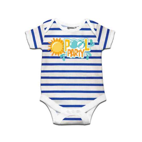 Kidswear By Ruse Pool PartyPrinted Striped infant Romper For Baby