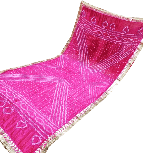 89001A - Bandhani Cotton Dhupatta (Pink)