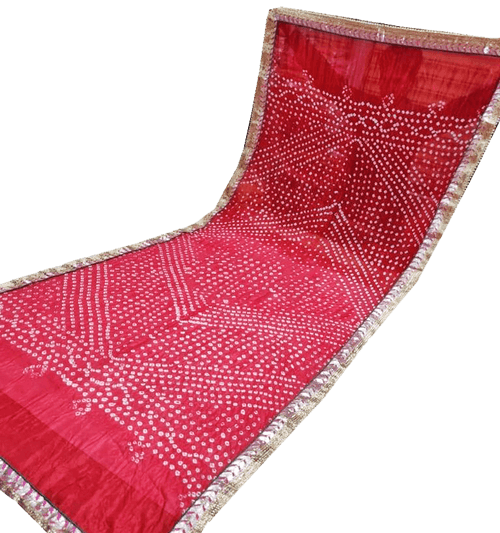 89008A - Bandhani Cotton Dhupatta (Red)