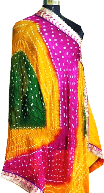 89010A - Bandhani Cotton Dhupatta (Multi Colour)