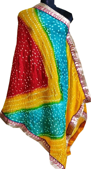 89022A - Bandhani Cotton Dhupatta (Multi Colour)