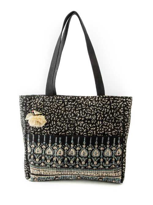 Black Printed Ajrak Metro Bag