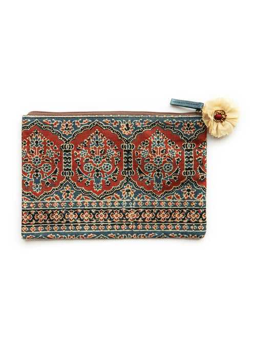 Blue Printed Small Pouch