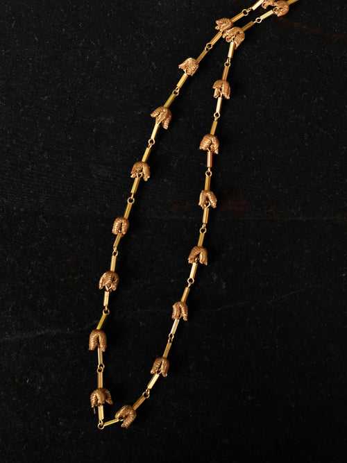 Bahar Single Gold Brocade Necklace