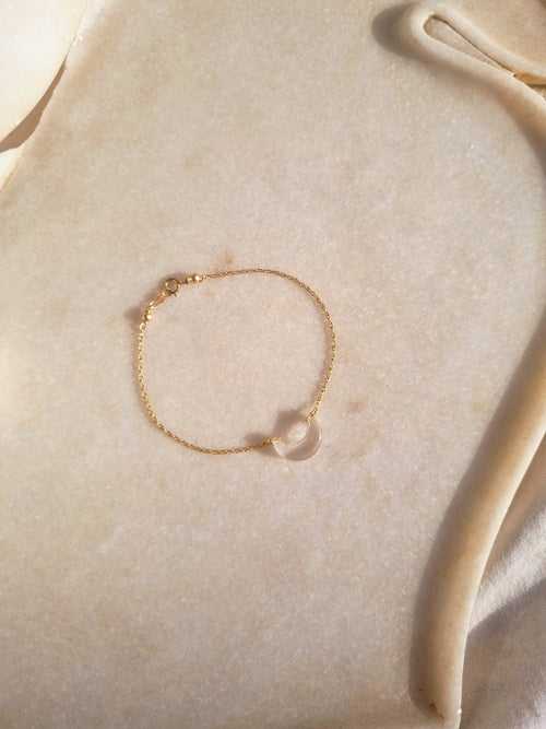 adhvaya - Clear quartz Luna Bracelet