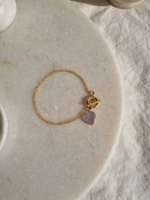 hart- Amethyst Heart Toggle Bracelet