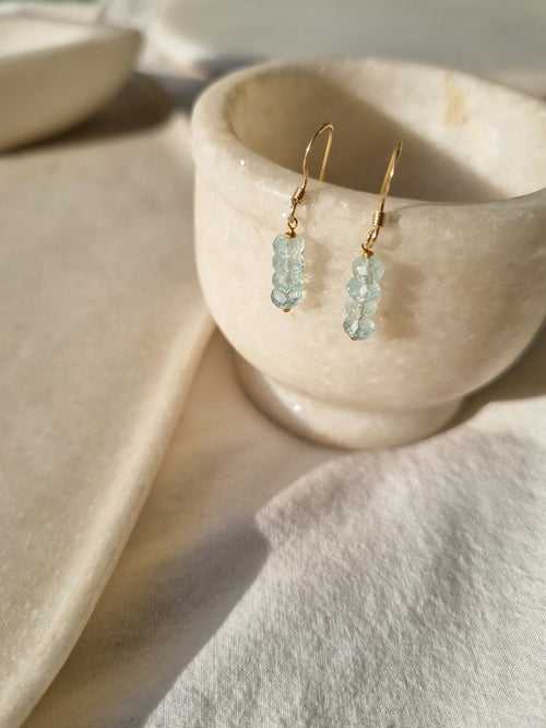 vaki - Aquamarine Baati Drop Earrings