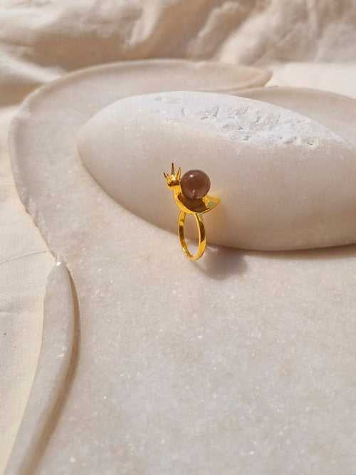 snail - Smoky Quartz Ring