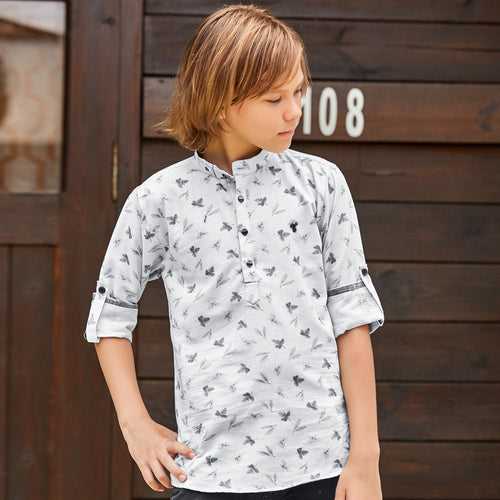 Printed Cotton Kurta For Young Boys.