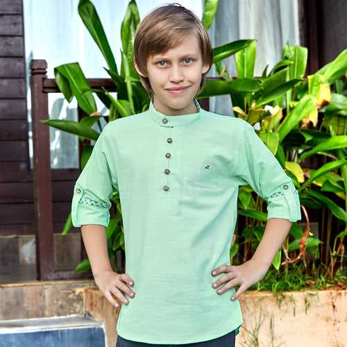 Cotton Linen Kurta For Young Boys.