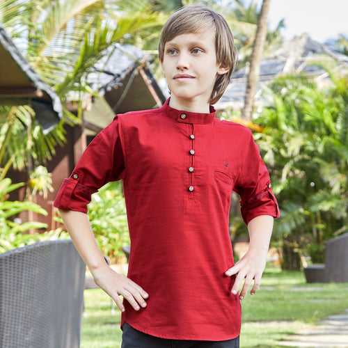 Cotton Linen Kurta For Young Boys.