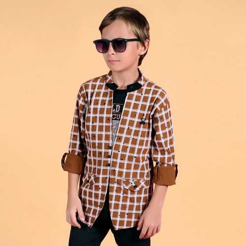 MashUp Stylish Shrug and Tshirt Set for Young boys