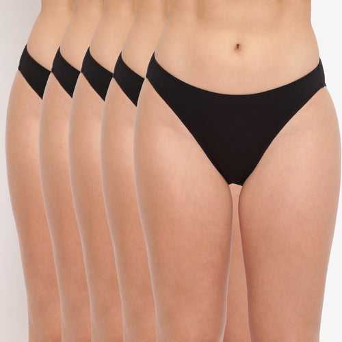 Glamo Rise High Leg Brief (Combo Pack of 5)