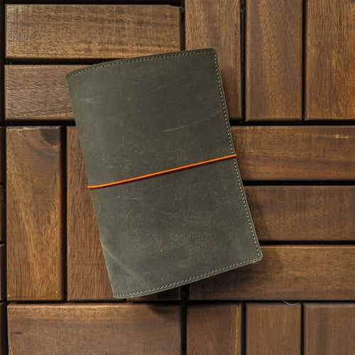 Safari Brown w/ Khaki Green Suede Lining TBC Traveller's Journal - A6