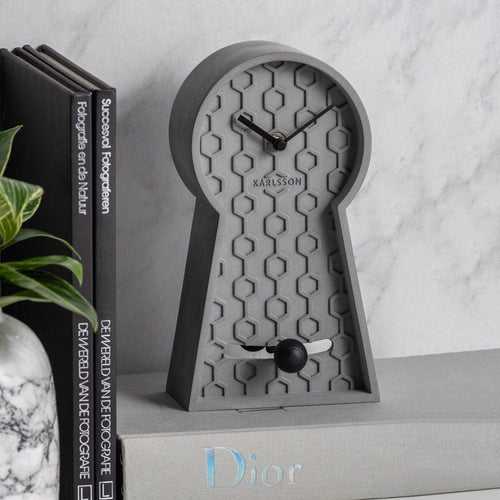Honeycomb Pendulum Table Clock - Grey