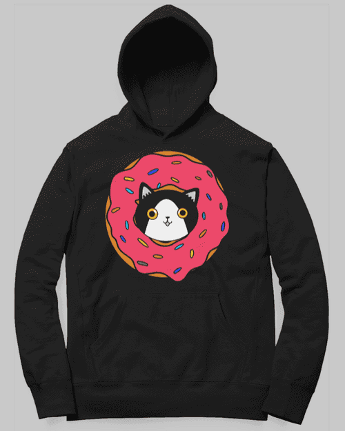 Donut Cat Hoodie by Satavisha