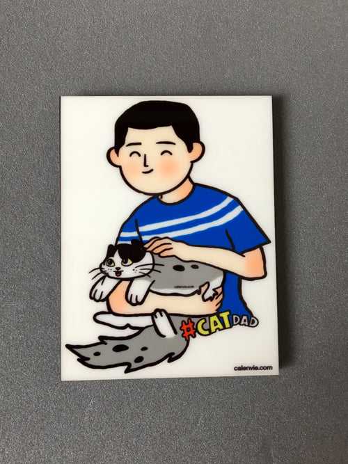 Cat Dad Fridge Magnet