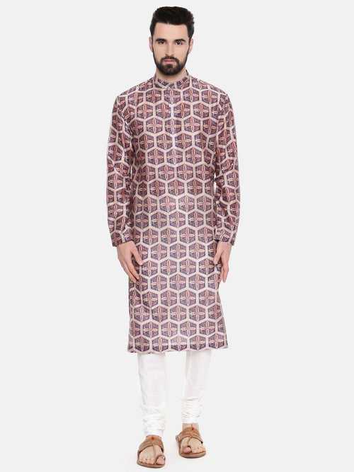 Silk Chanderi Printed Kurta Set - MMK0509