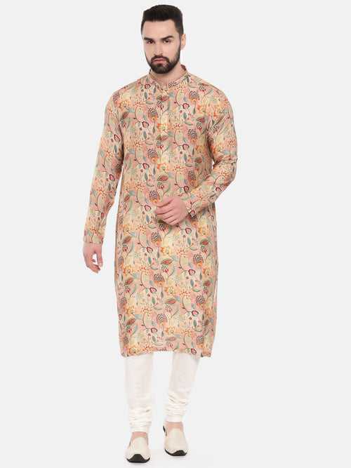 Pink Printed Muslin Kurta Set - MMK0560