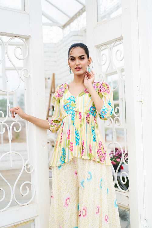 Yuvi palazzo set - yellow