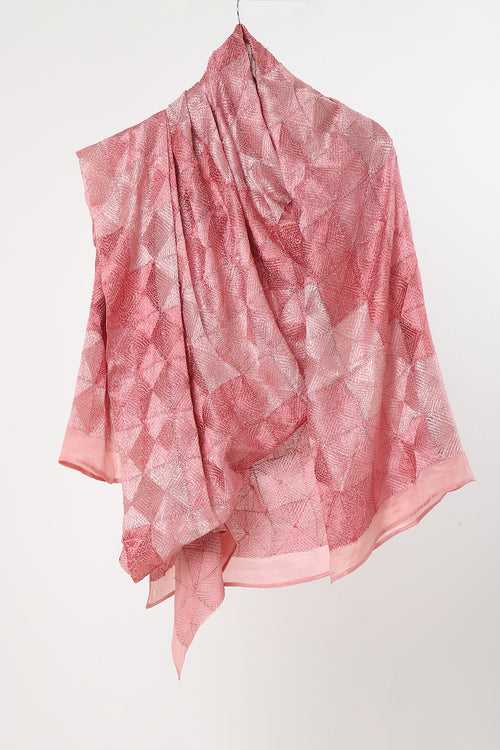 Dusty Pink Crepe Phulkari Bagh Dupatta