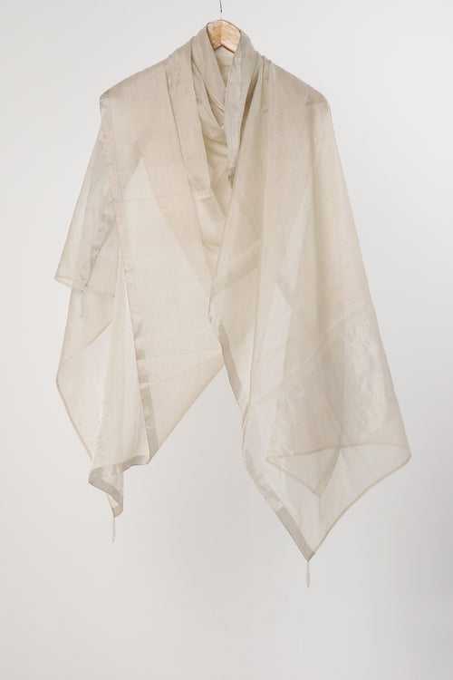 Silver Zari Chanderi Dupatta