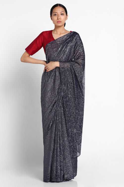 Midnight Blue Georgette Kaumudi Saree