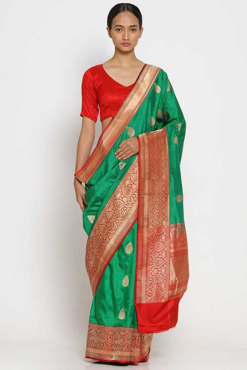 Green Silk Banarasi Vann Saree