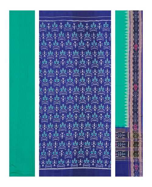 Flower and terracota design sambalpuri cotton dress material set