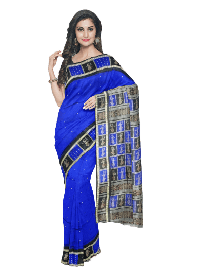 Doll design boarder Bomkai silk saree with blouse piece