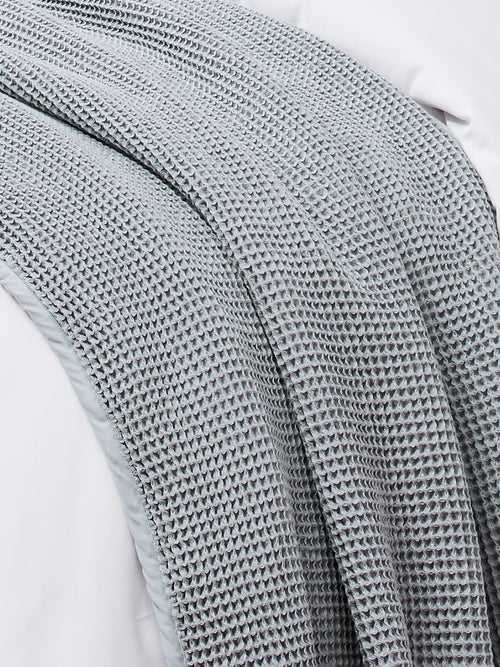 Organic Cotton Waffle Blanket Grey