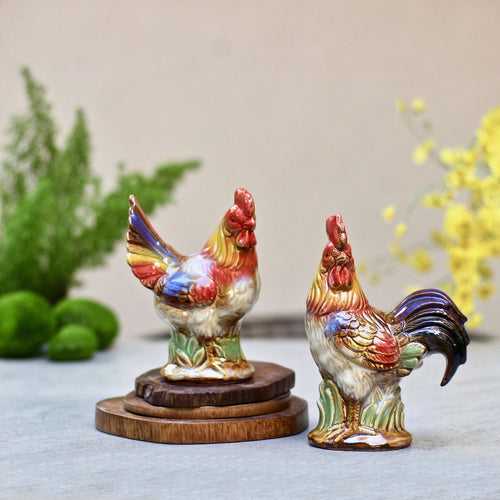 Ceramic Rooster Pair