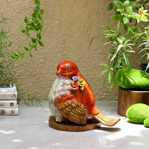Colourful Ceramic Bird - Red