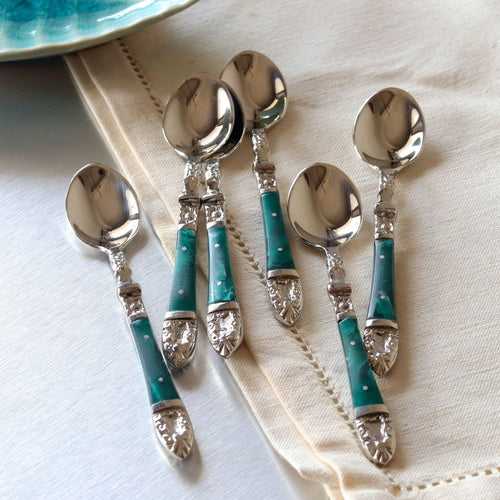 Emerald Coffee Spoons - Set of 6