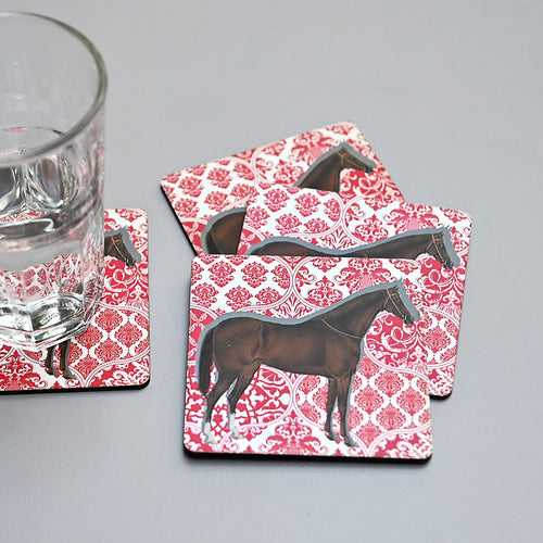 Red Horse Coasters Set