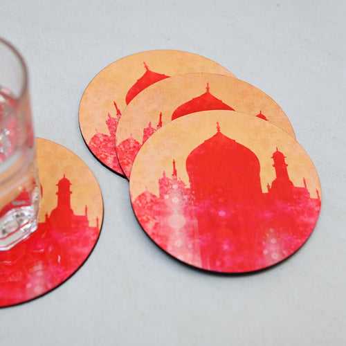 Round Taj Mahal Coasters Set